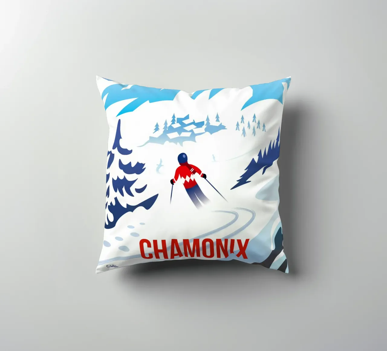 Chamonix Mont Blanc cuscino da C.WILL