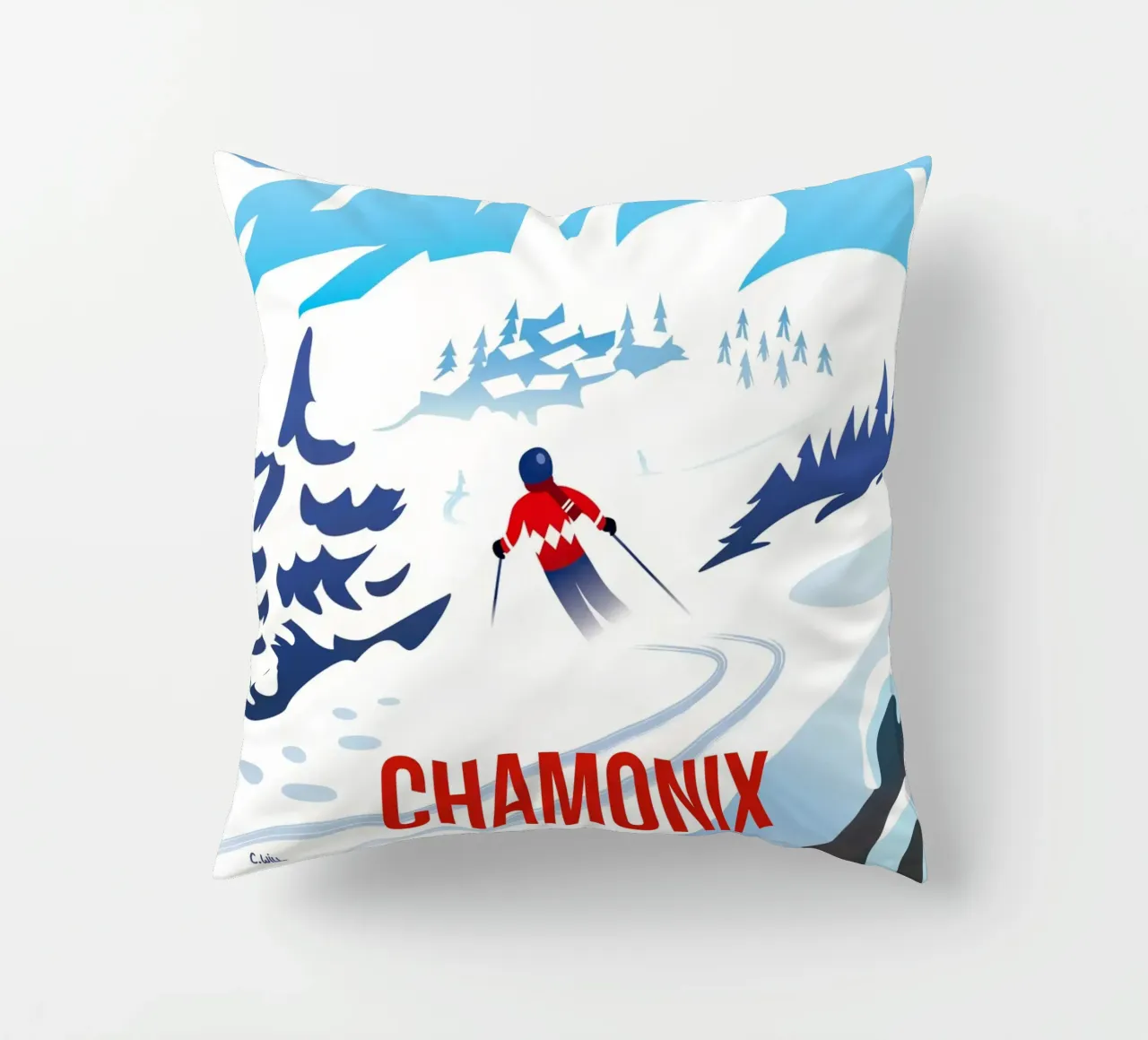 Chamonix Mont Blanc cuscino da C.WILL