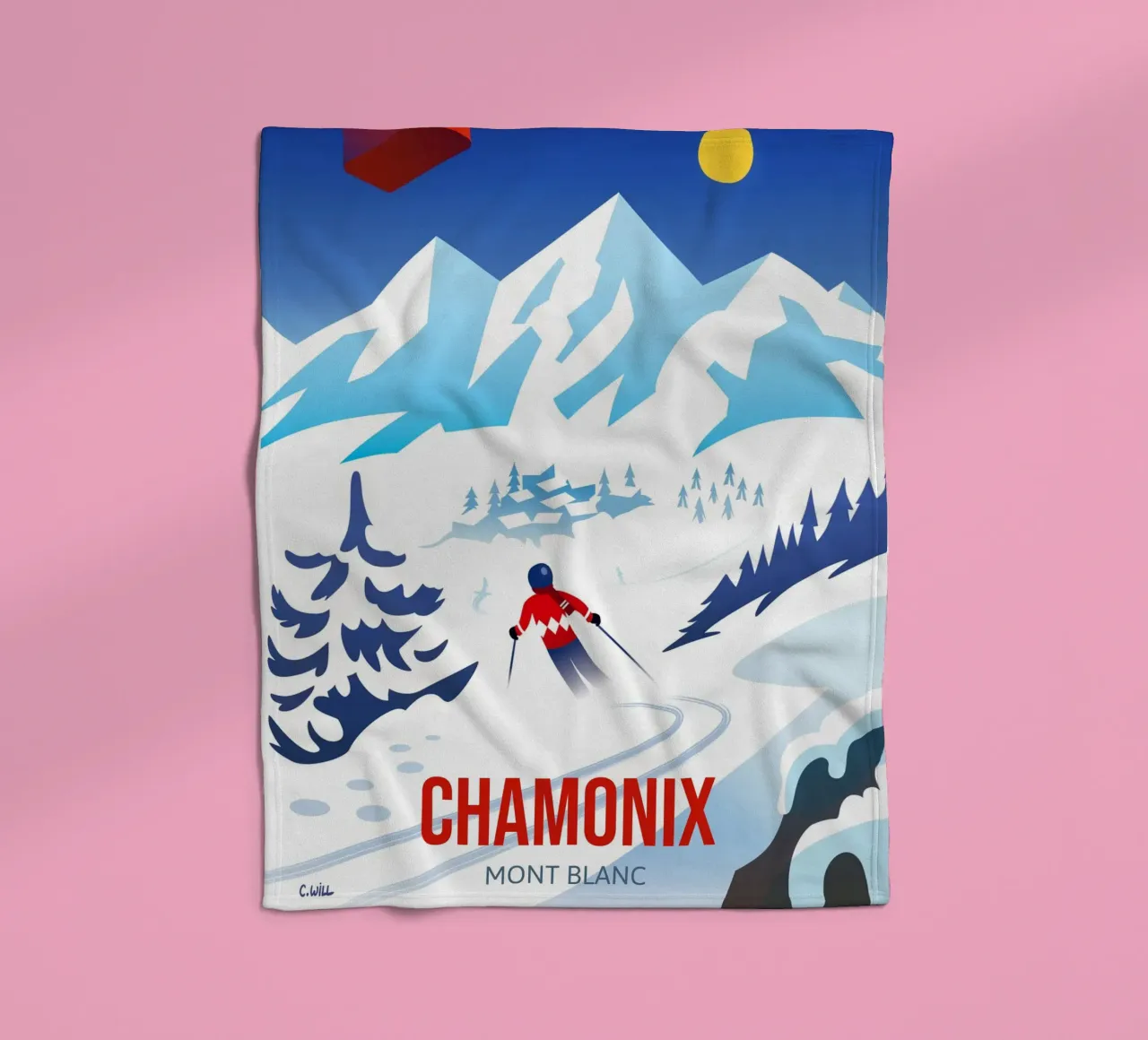 Chamonix Mont Blanc coperta in pile da C.WILL