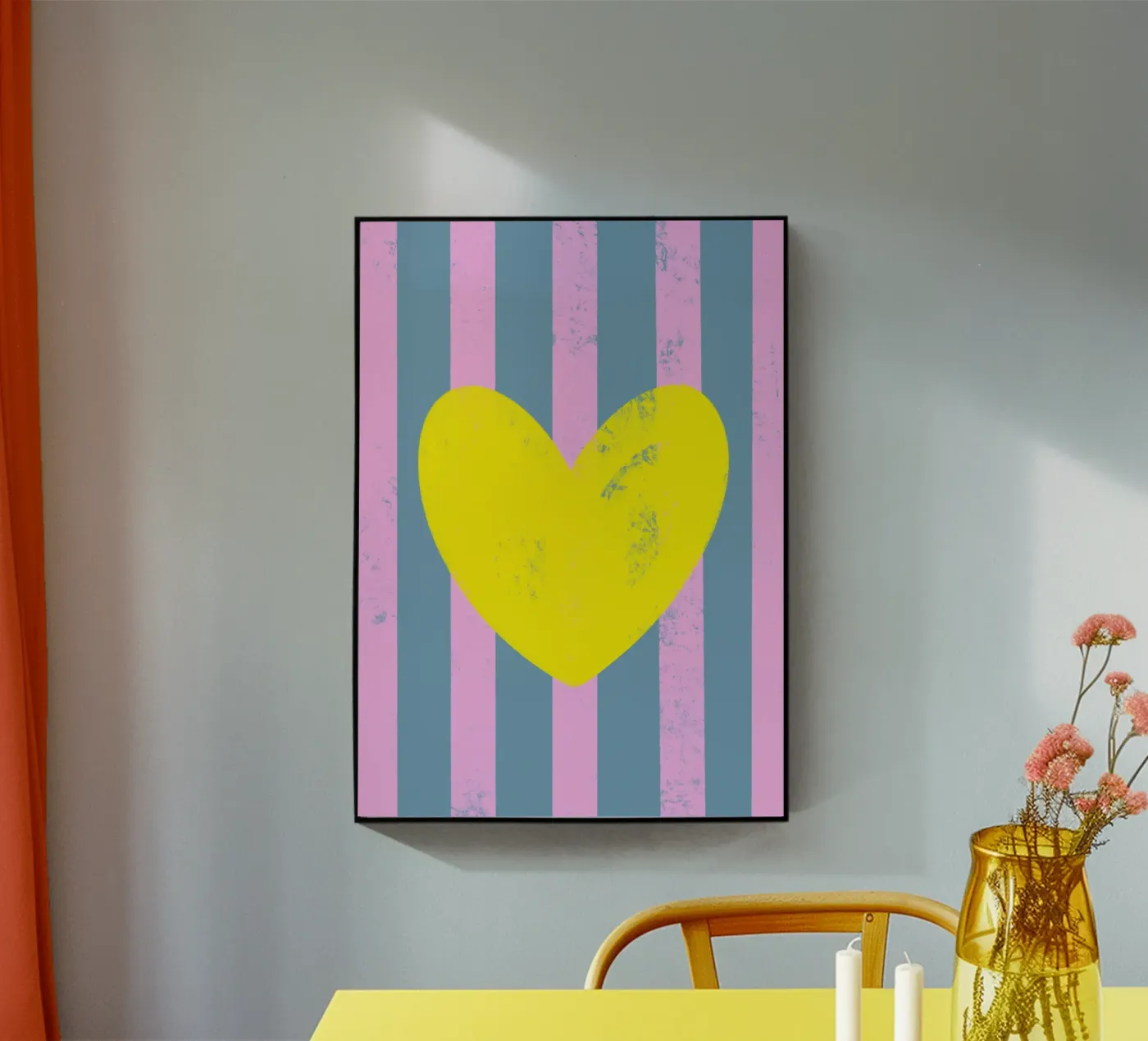 Gelbes Herz 02 Acryl-Glas von Art House