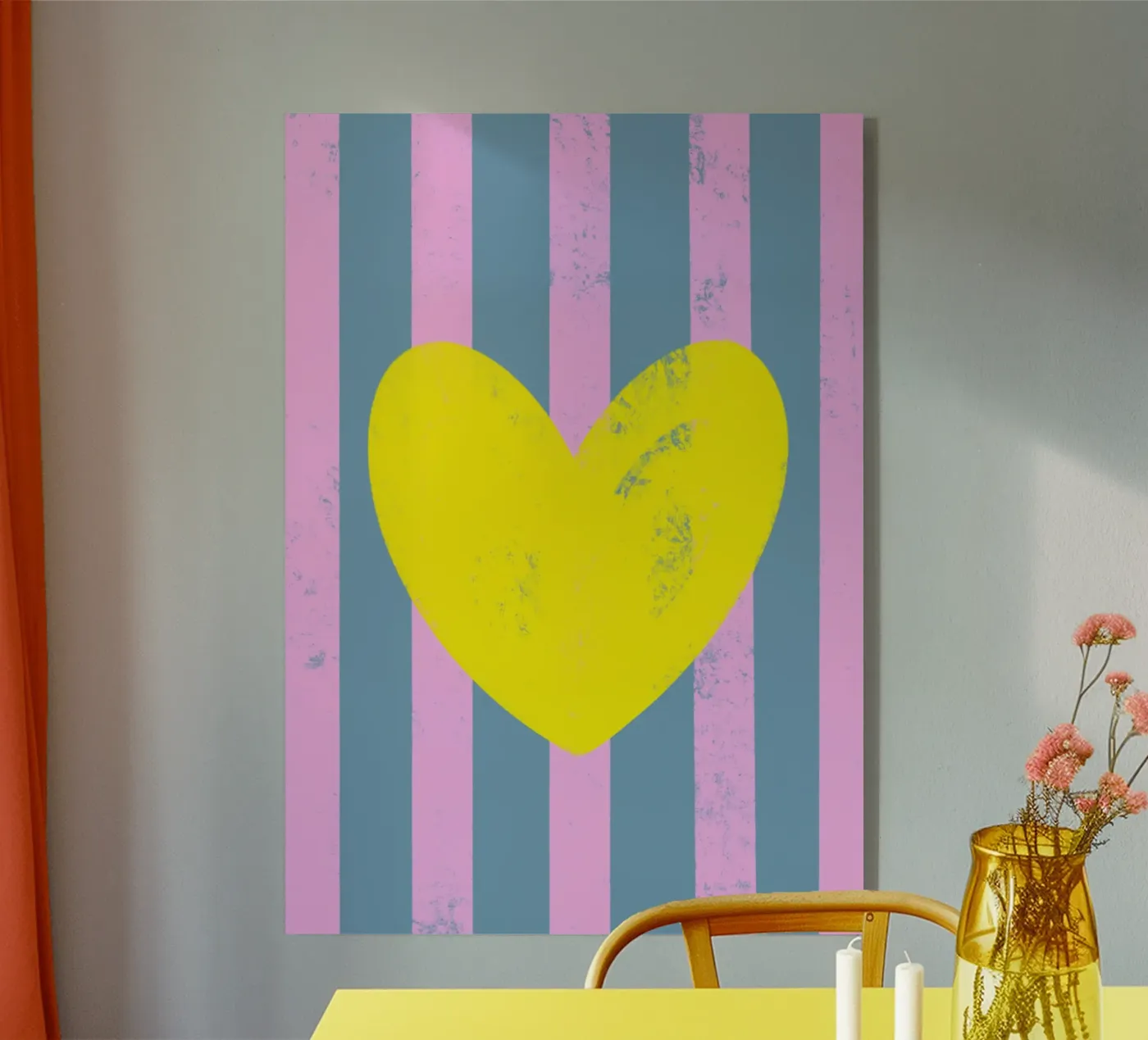 Gelbes Herz 02 Acryl-Glas von Art House