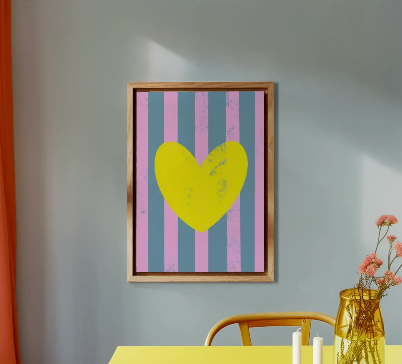 Cuore giallo alluminio dibond da Art House