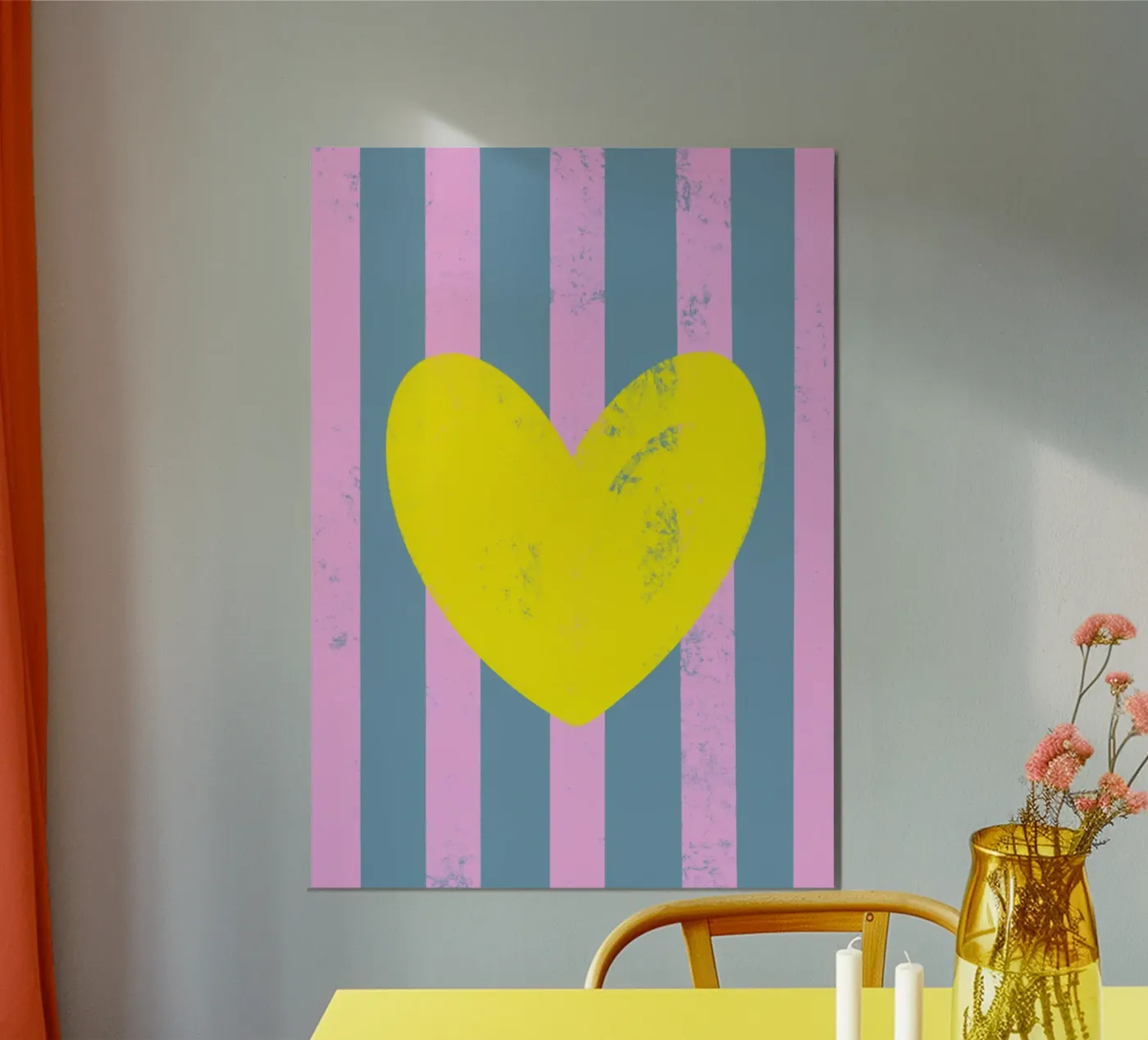 Cuore giallo 02 pannello forex da Art House