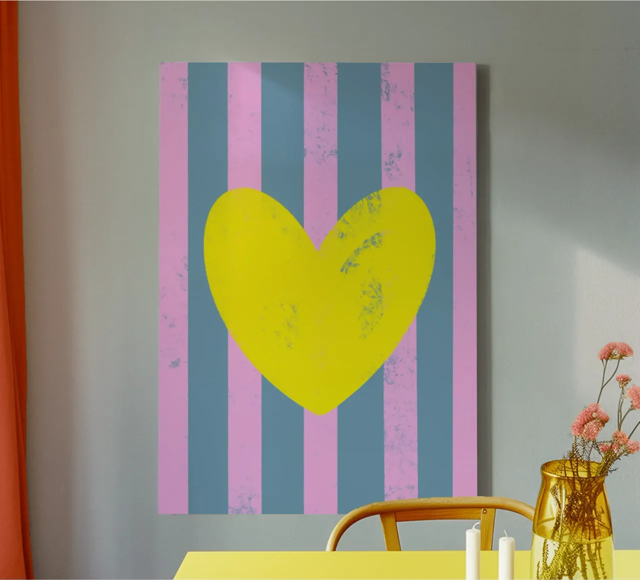 Cuore giallo 02 tela da Art House