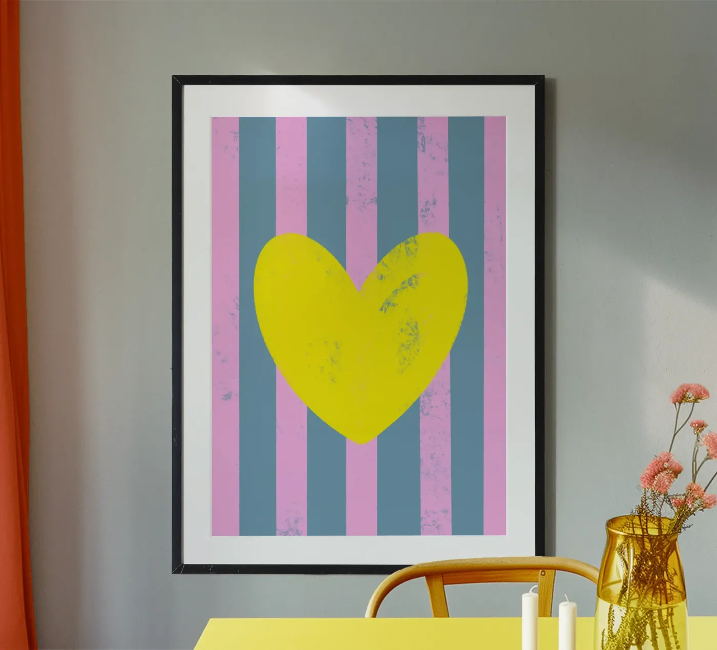 Yellow heart 02 poster da Art House