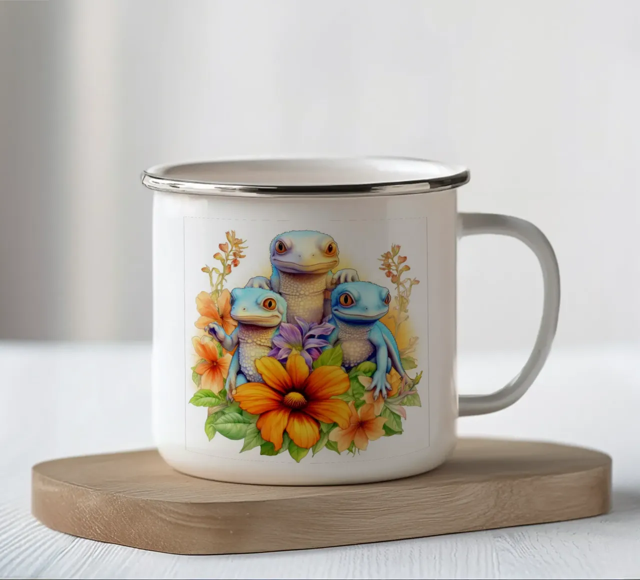 Piccole lucertole tazza in smalto da Happy Littles