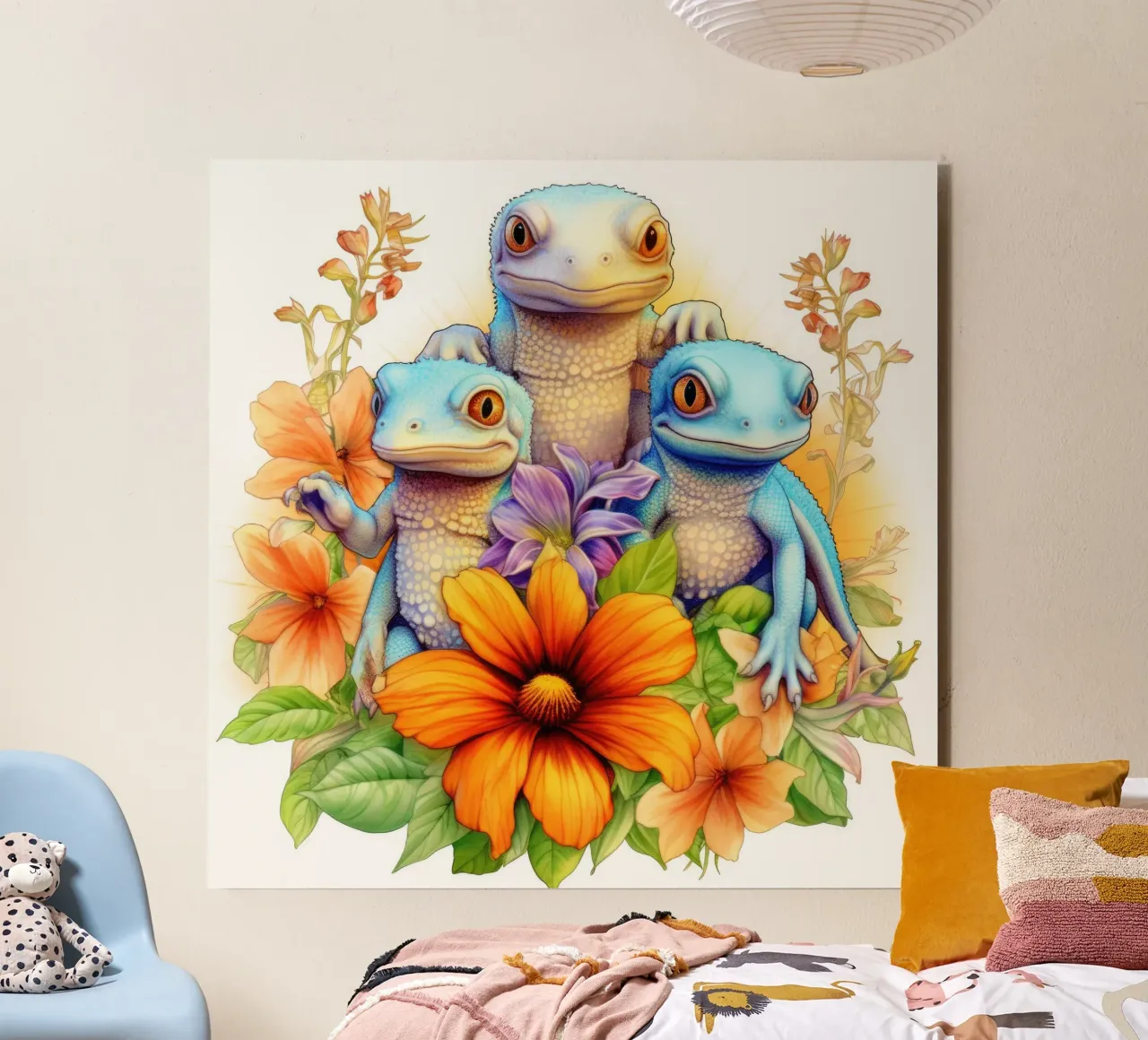 Piccole lucertole alluminio dibond da Happy Littles