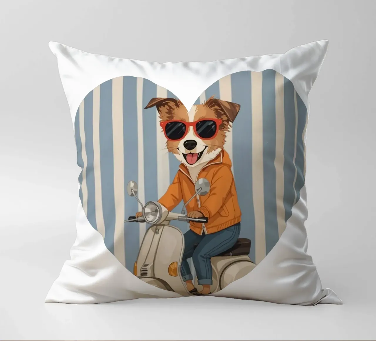 Cane cool su uno scooter cuscino da Doodle Dreams Art