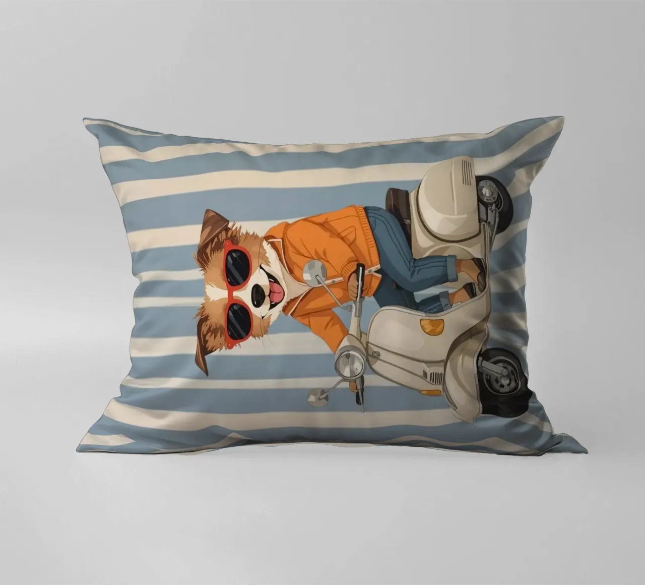 Cane cool su uno scooter cuscino da Doodle Dreams Art