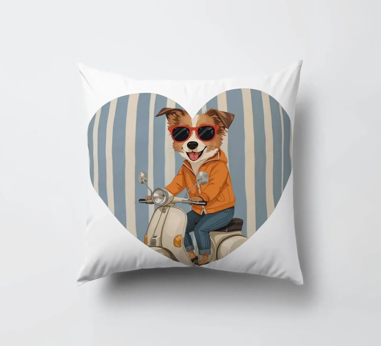 Cane cool su uno scooter cuscino da Doodle Dreams Art
