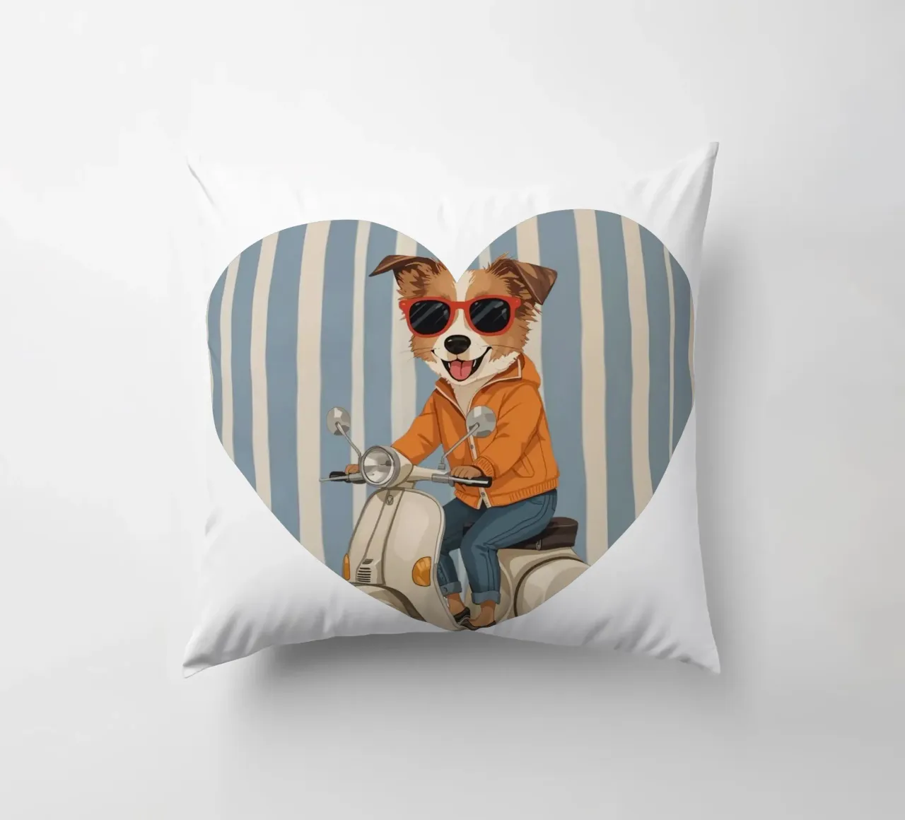 Cane cool su uno scooter cuscino da Doodle Dreams Art