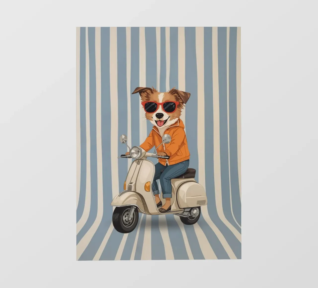 Cane cool su uno scooter pellicola backlit da Doodle Dreams Art