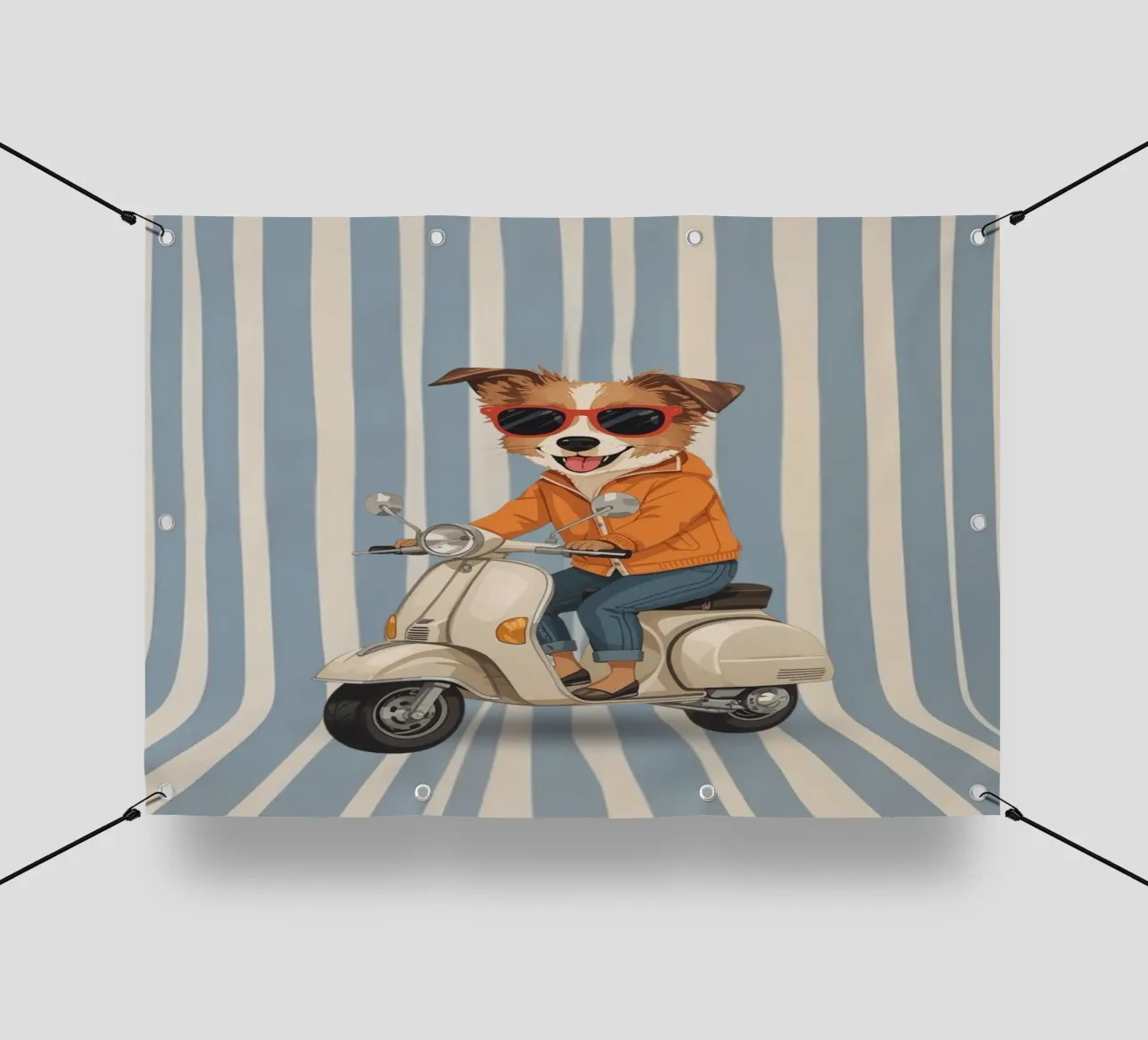 Cane cool su uno scooter telo in pvc da Doodle Dreams Art