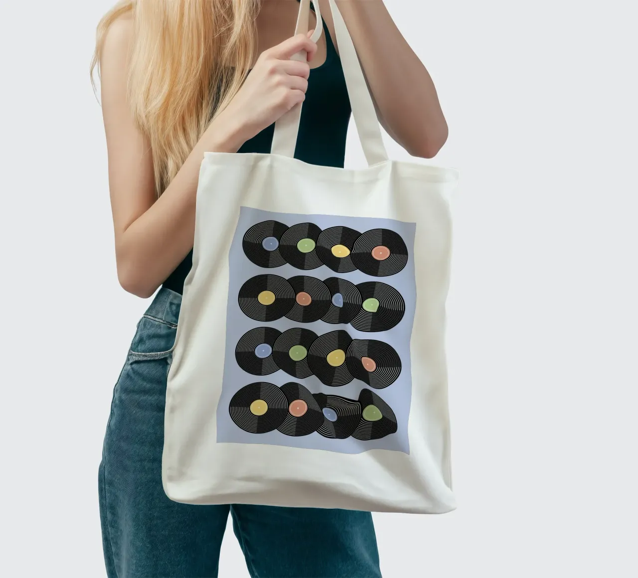 Vinyl Pattern #1 borsa in juta da kathrinmay