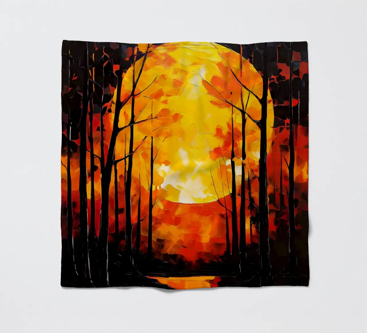 Foresta illuminata dalla luna coperta in pile da Artistic-shop