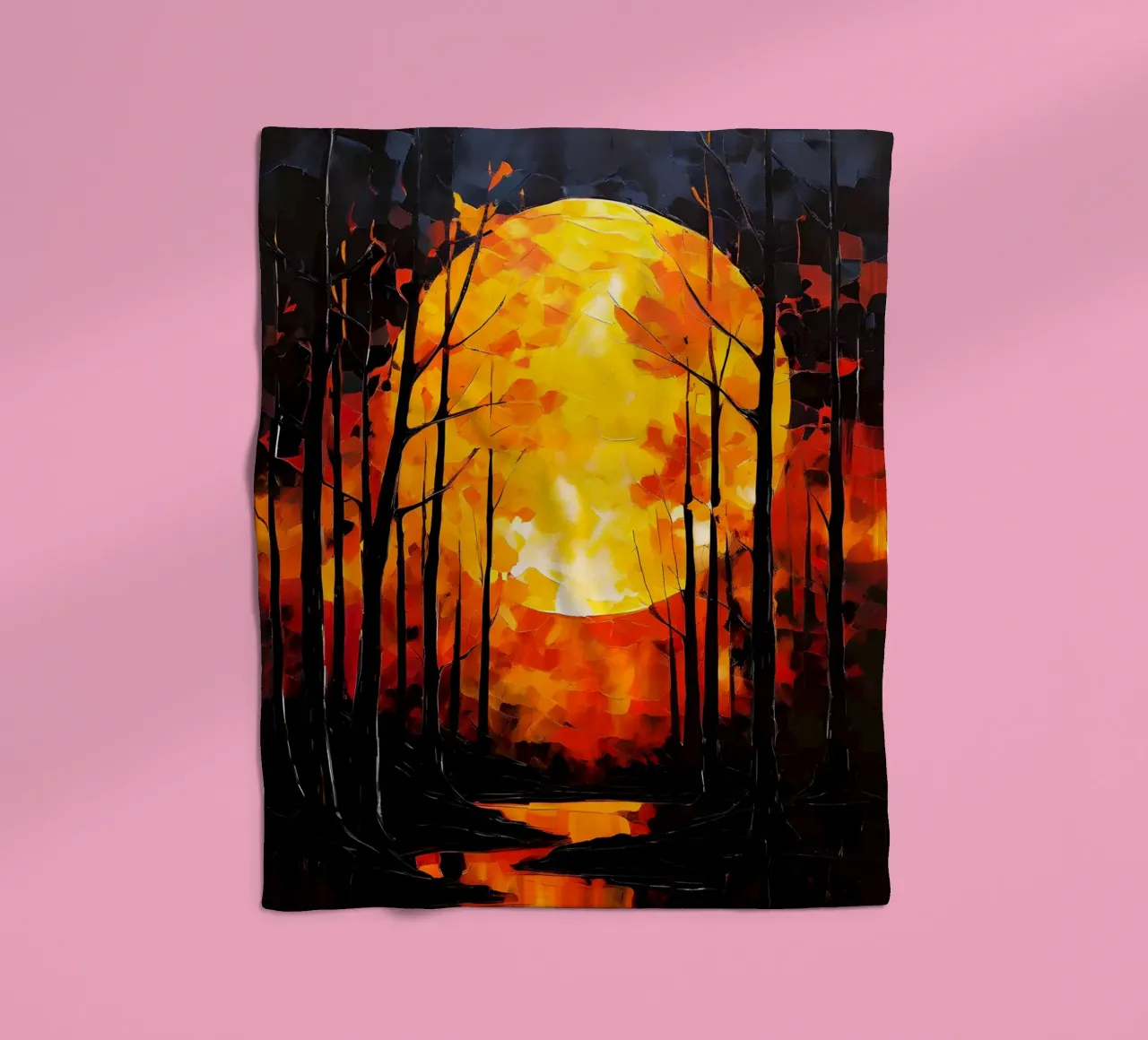 Foresta illuminata dalla luna coperta in pile da Artistic-shop