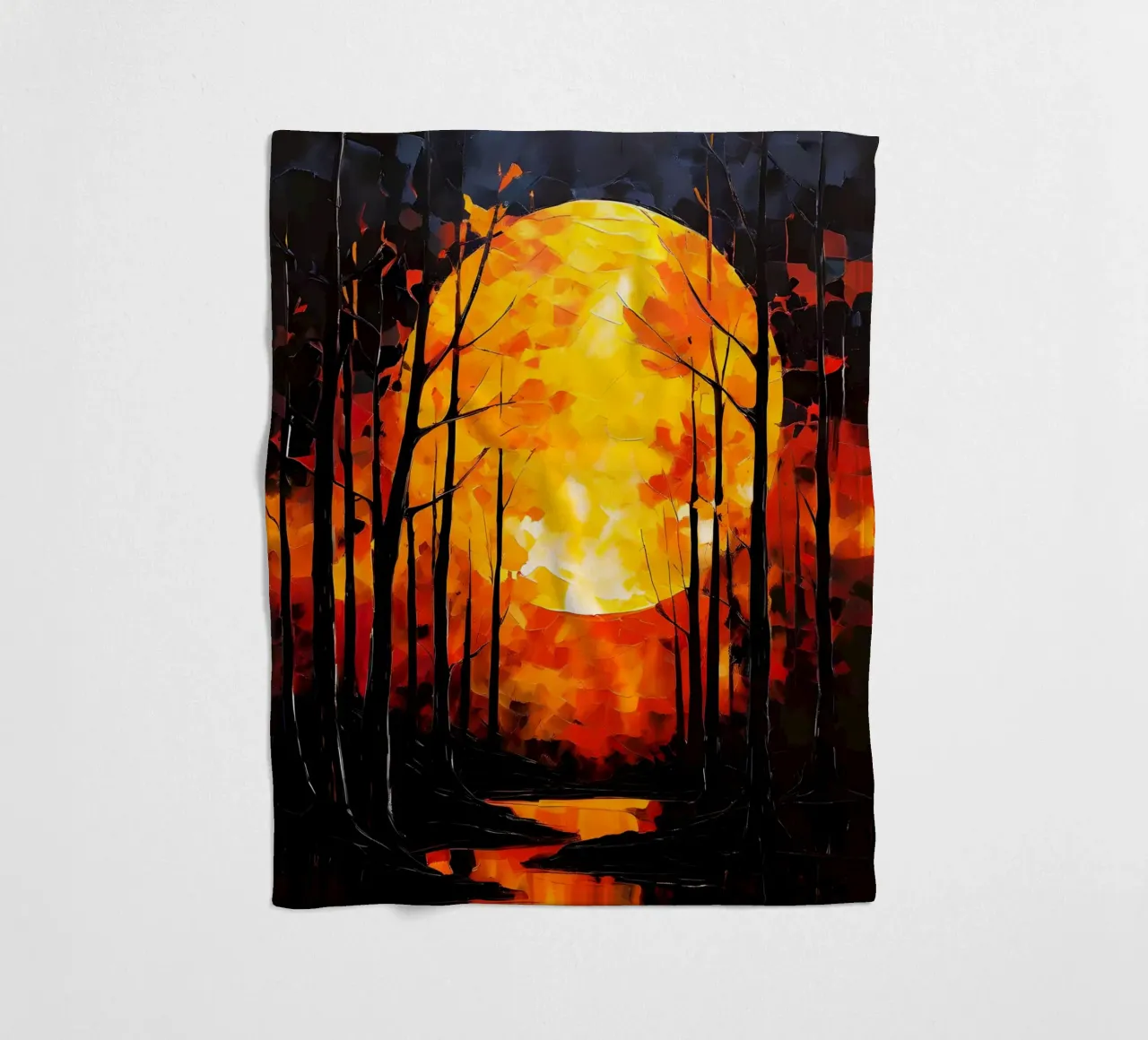 Foresta illuminata dalla luna coperta in pile da Artistic-shop