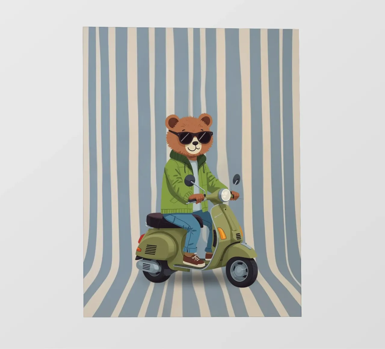 Un orso figo su uno scooter pellicola backlit da Doodle Dreams Art