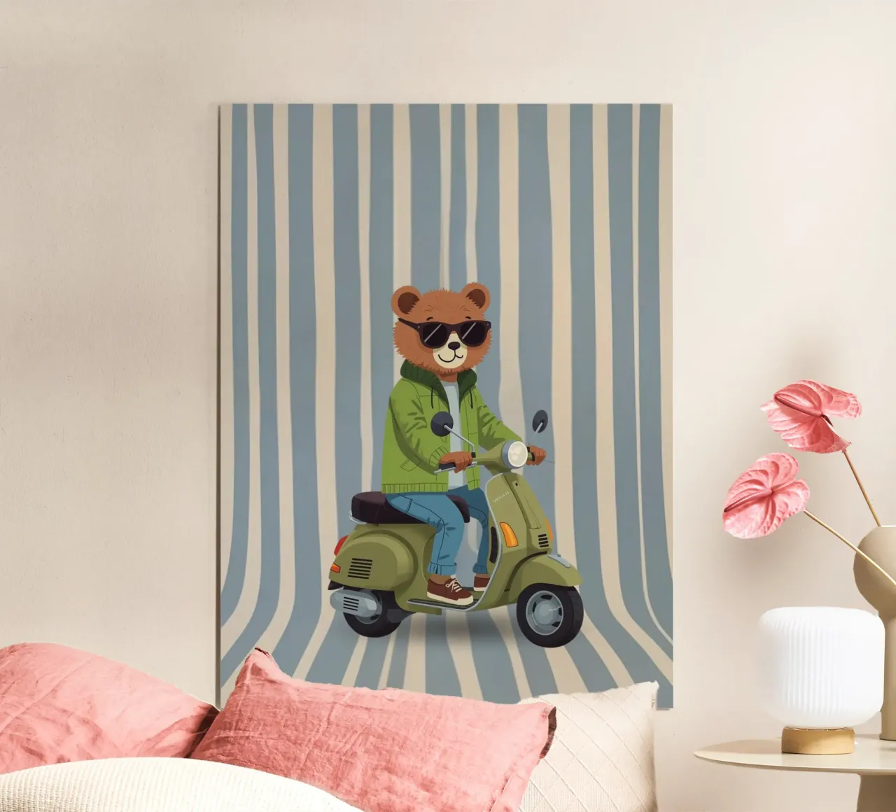 Cool Bear on a Scooter poster by Doodle Dreams Art