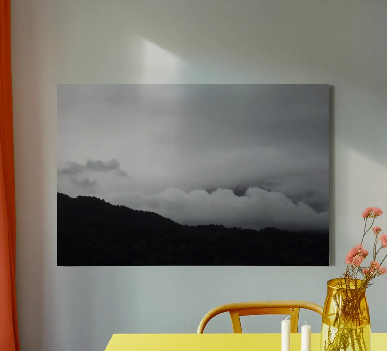 black mountains and white clouds tela con Cornice a cassetta da Studio Nahili