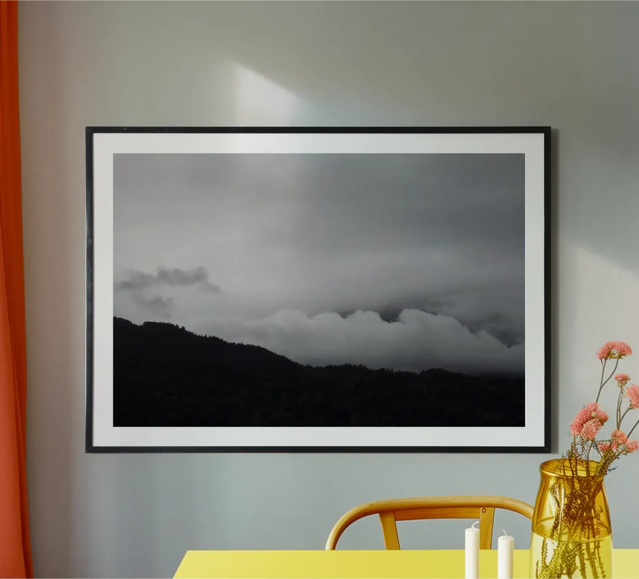 black mountains and white clouds carta hahnemühle da Studio Nahili