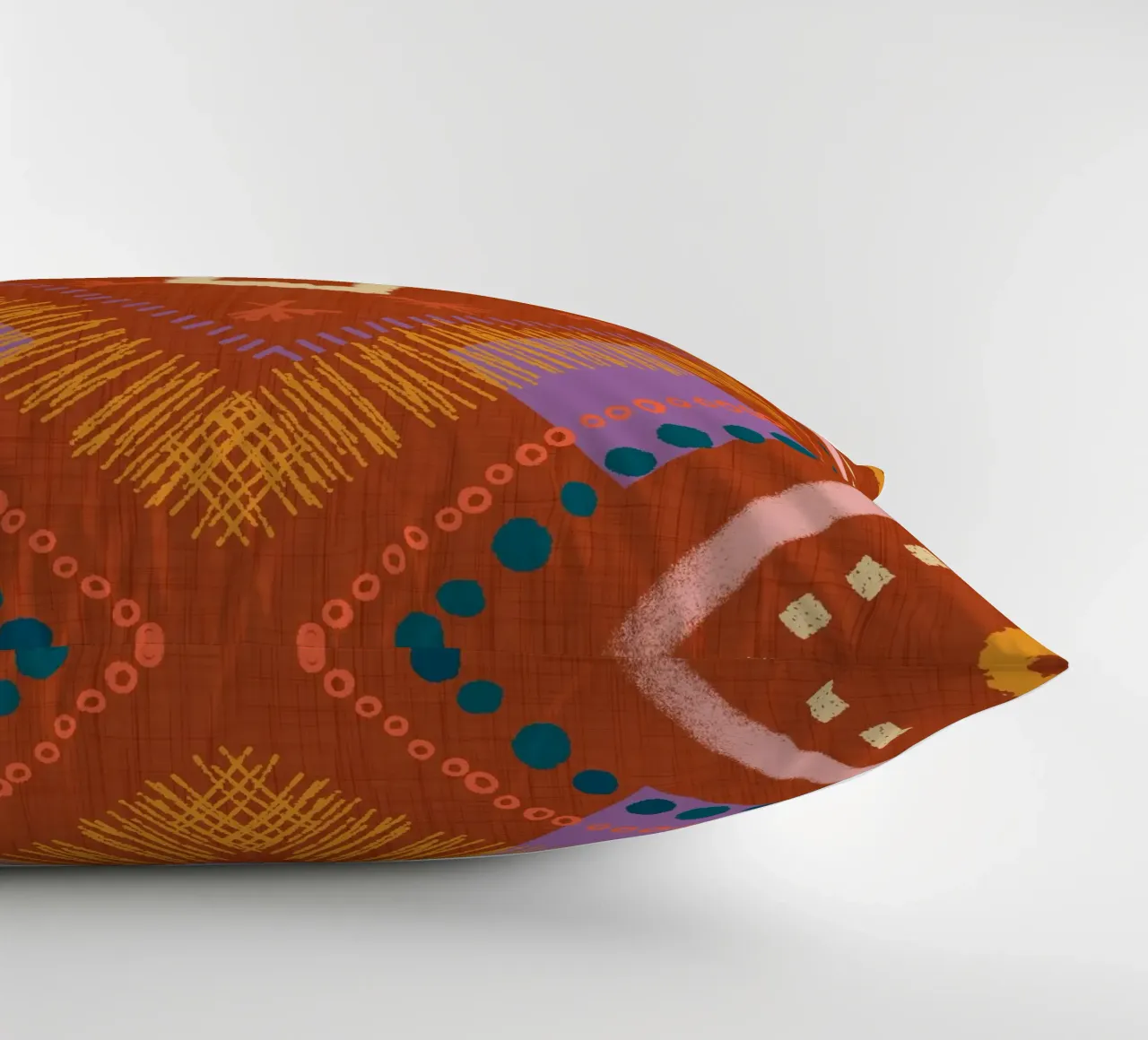 Boho Jewel Diamond Rust - Geometrico eclettico cuscino da susanacosta