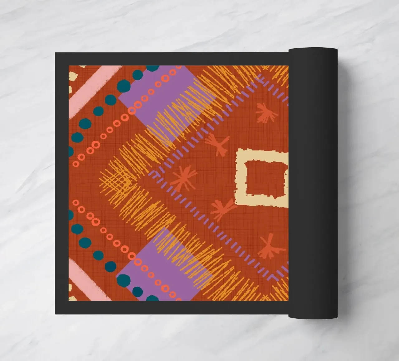 Boho Jewel Diamond Rust - Geometrico eclettico zerbino da susanacosta