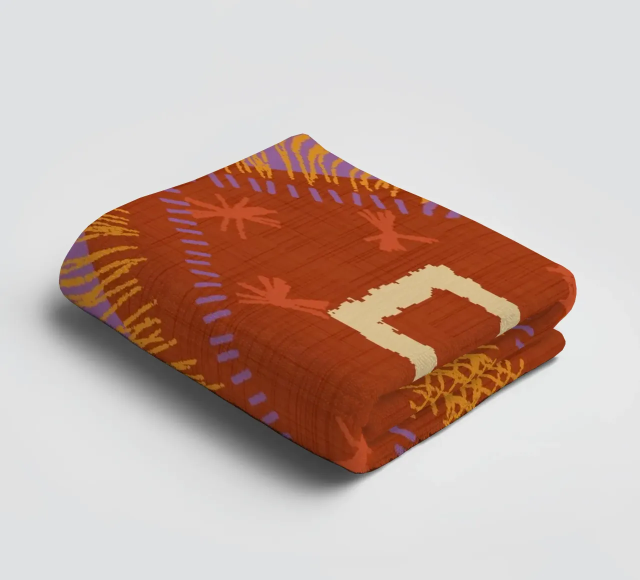Boho Jewel Diamond Rust - Geometrico eclettico asciugamano da bagno da susanacosta