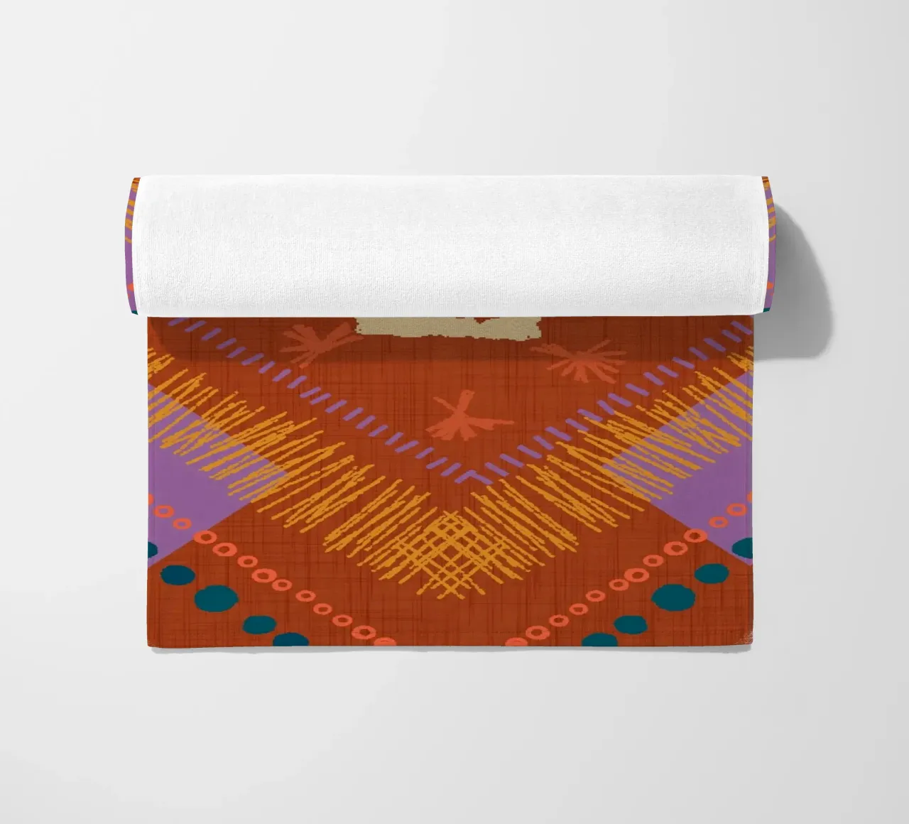 Boho Jewel Diamond Rust - Geometrico eclettico telo mare da susanacosta