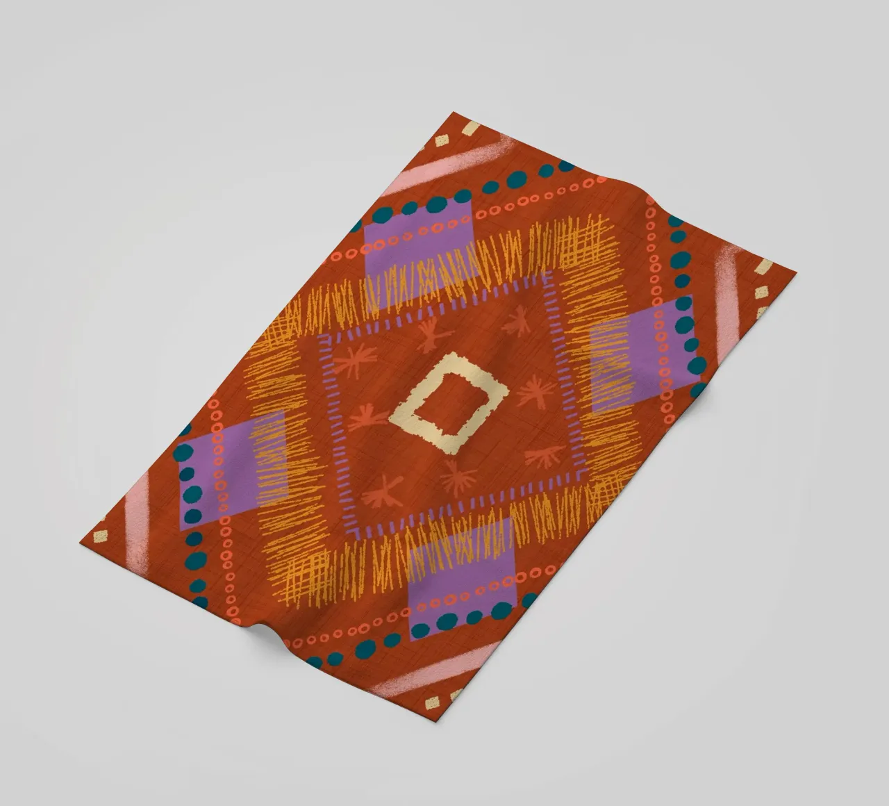 Boho Jewel Diamond Rust - Geometrico eclettico telo mare da susanacosta