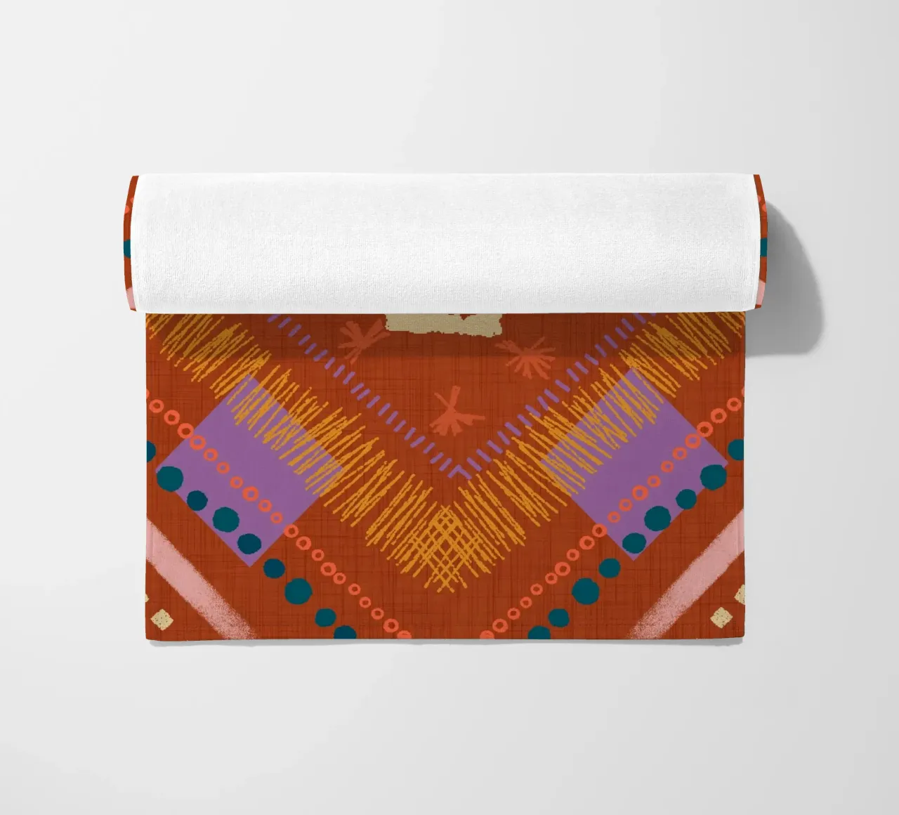 Boho Jewel Diamond Rust - Geometrico eclettico telo mare da susanacosta