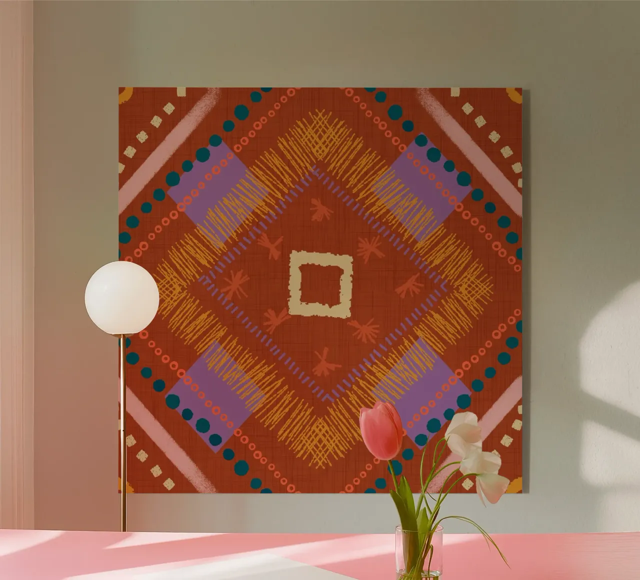 Boho Jewel Diamond Rust - Geometrico eclettico plexiglass da susanacosta