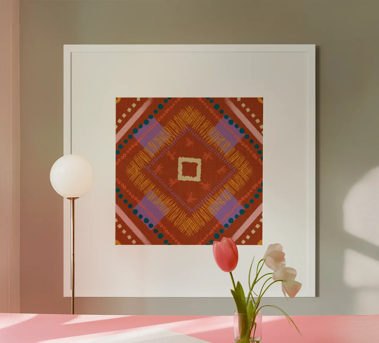 Boho Jewel Diamond Rust - Geometrico eclettico carta hahnemühle da susanacosta