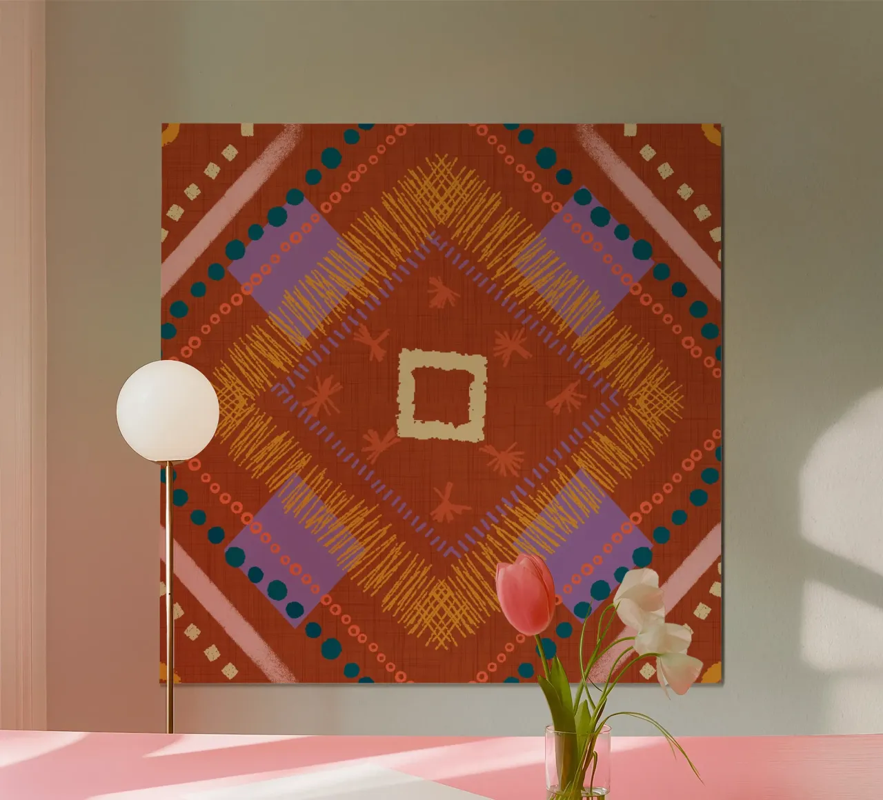 Boho Jewel Diamond Rust - Geometrico eclettico carta hahnemühle da susanacosta