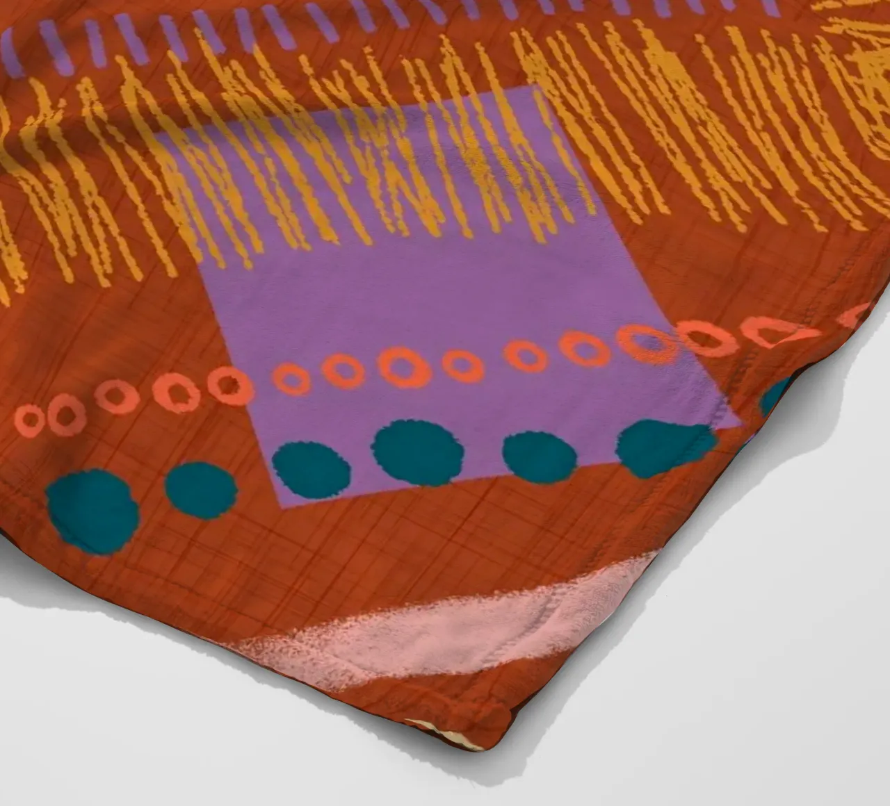 Boho Jewel Diamond Rust - Geometrico eclettico coperta in pile da susanacosta