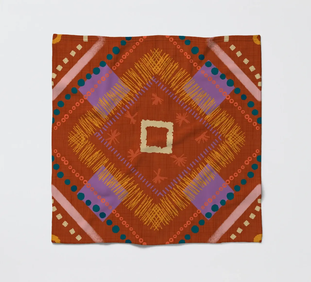 Boho Jewel Diamond Rust - Geometrico eclettico coperta in pile da susanacosta