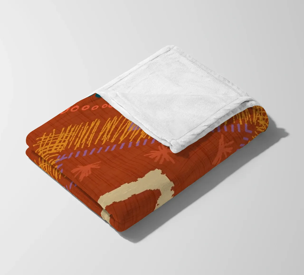 Boho Jewel Diamond Rust - Geometrico eclettico coperta in pile da susanacosta