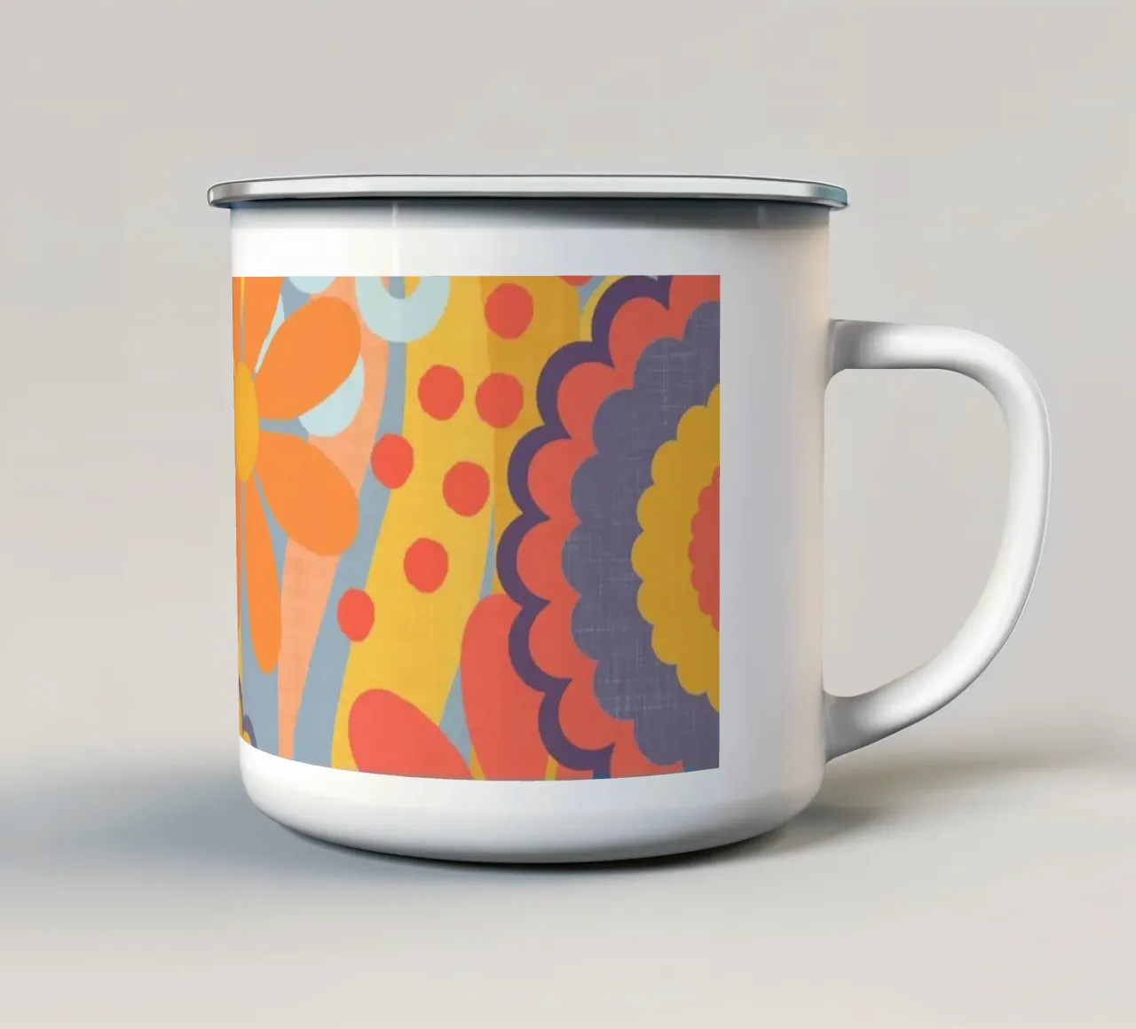 Anima anni Settanta Groovy Flower Power Colori retrò tazza in smalto da Andrea Haase Modern Home