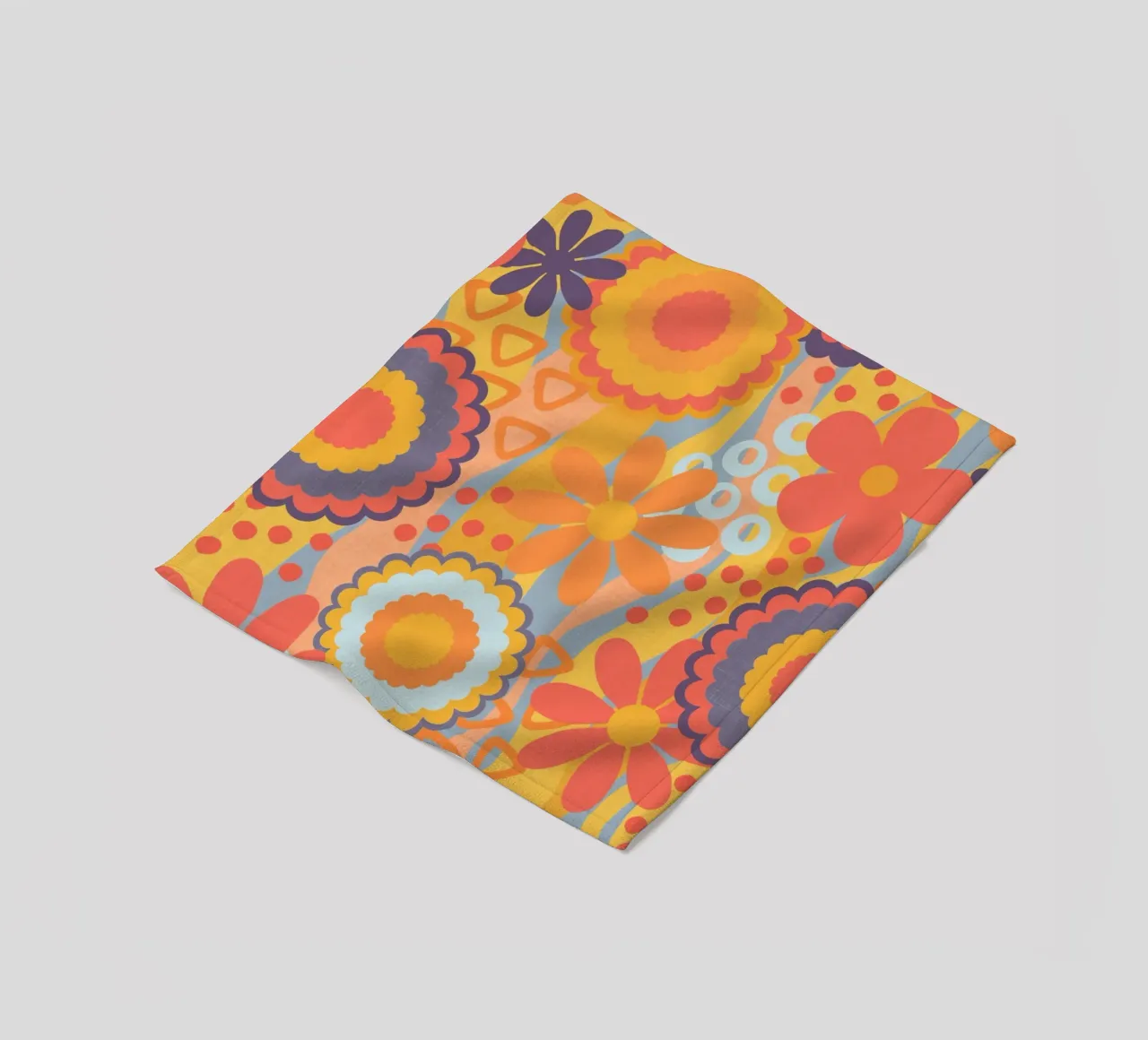Anima anni Settanta Groovy Flower Power Colori retrò coperta in pile da Andrea Haase Modern Home