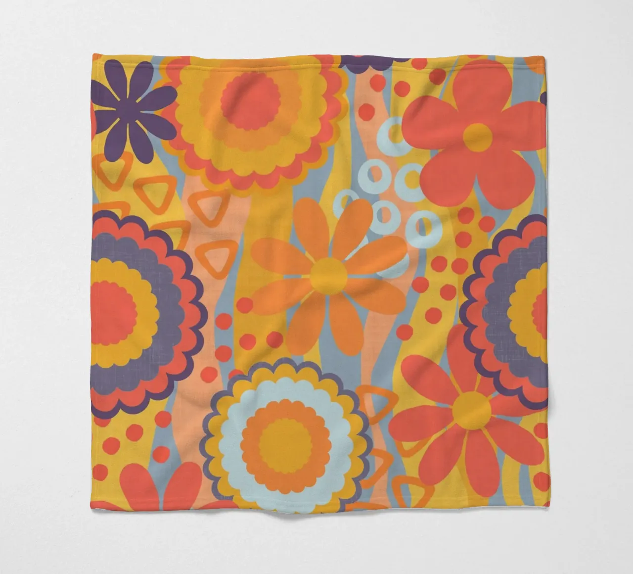 Anima anni Settanta Groovy Flower Power Colori retrò coperta in pile da Andrea Haase Modern Home
