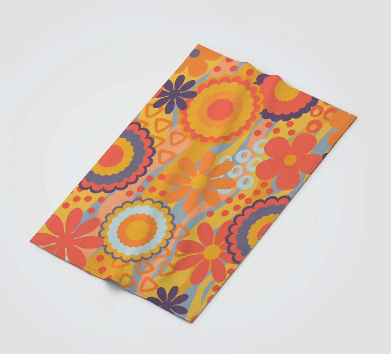 Anima anni Settanta Groovy Flower Power Colori retrò coperta in pile da Andrea Haase Modern Home