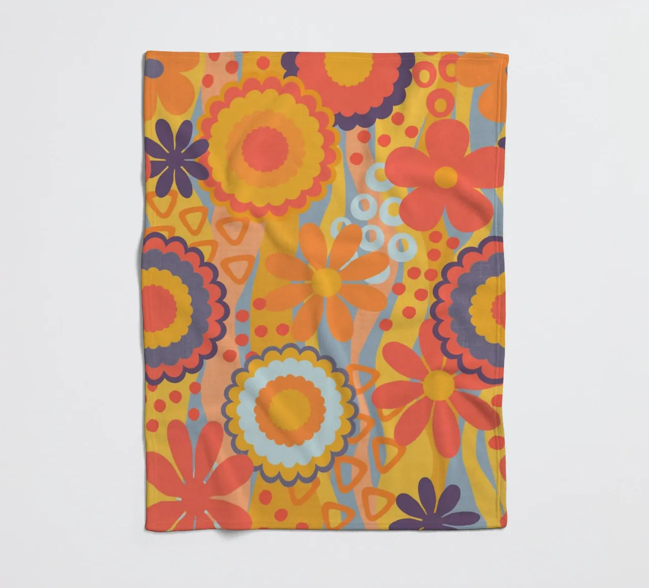 Anima anni Settanta Groovy Flower Power Colori retrò coperta in pile da Andrea Haase Modern Home