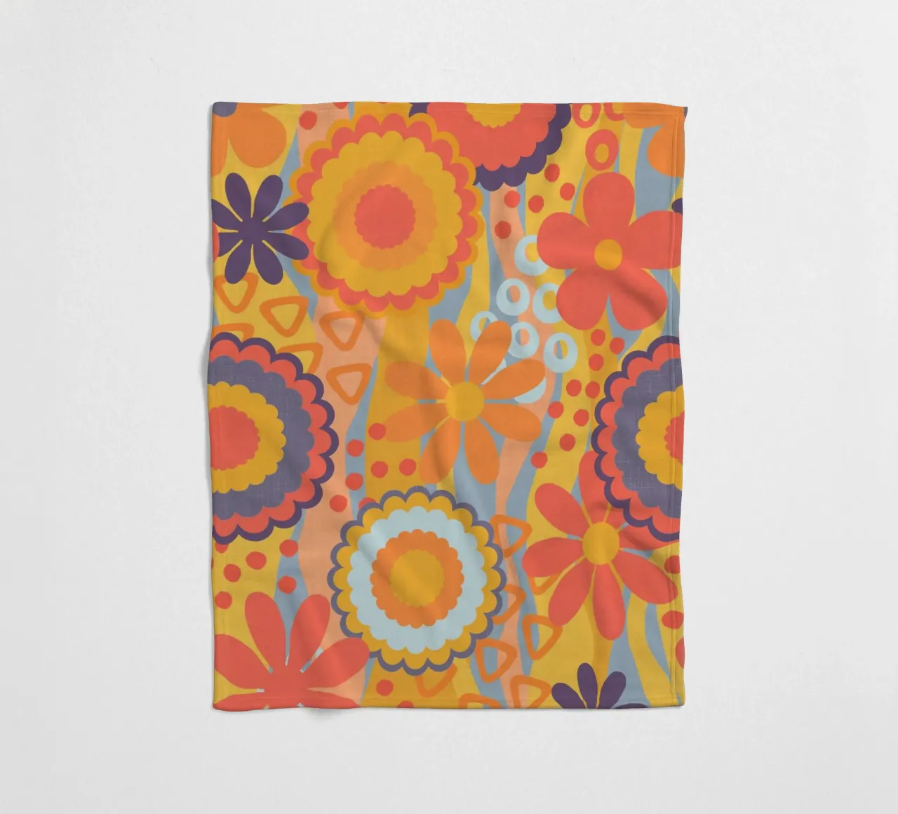 Anima anni Settanta Groovy Flower Power Colori retrò coperta in pile da Andrea Haase Modern Home