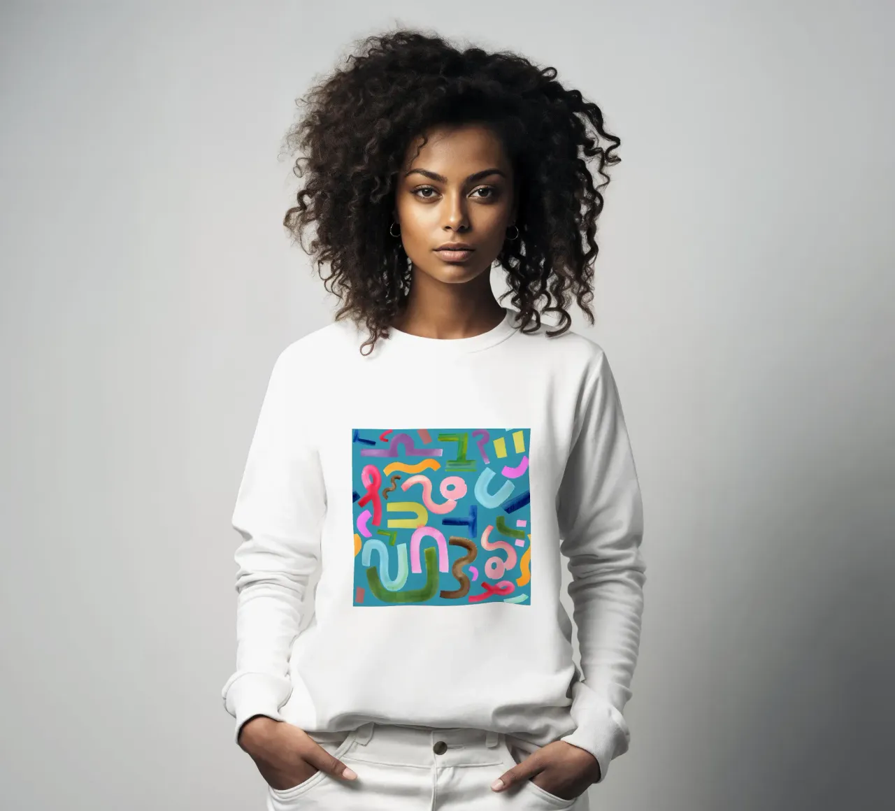 Abstract face sweatshirt by kosarandrea