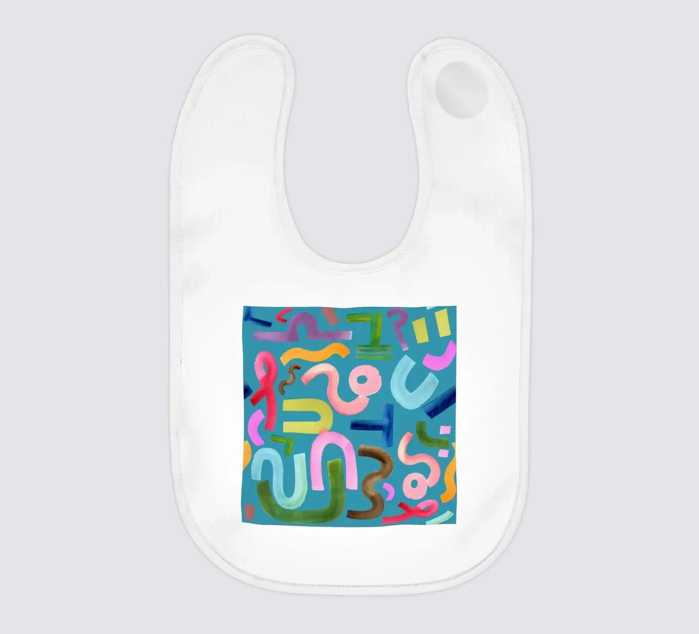 Abstract face baby bib by kosarandrea
