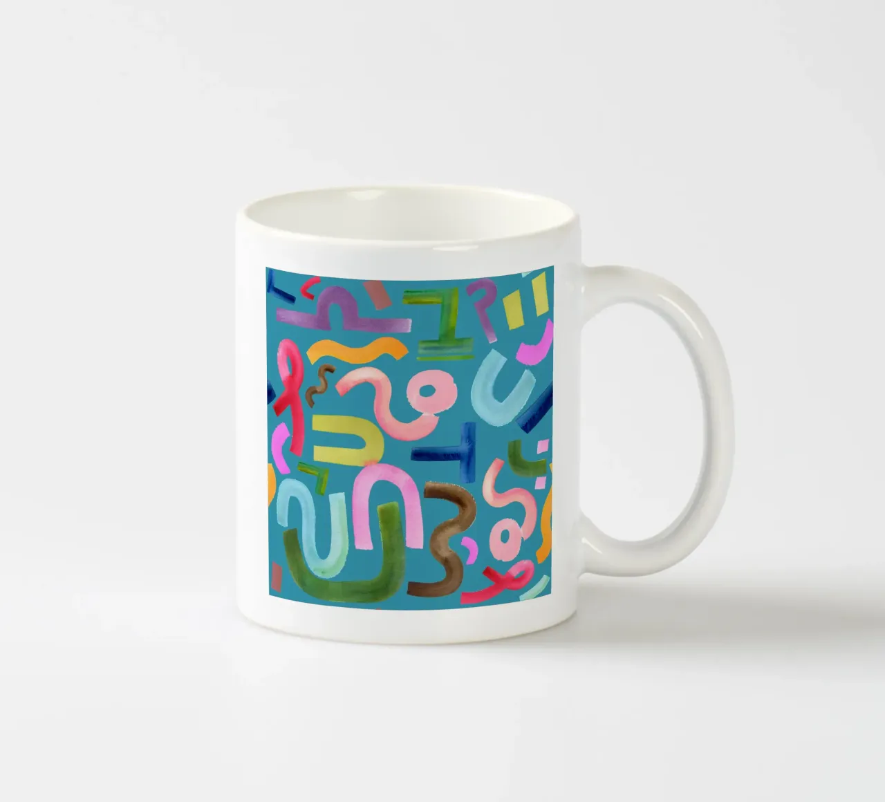 Abstract face tazza in ceramica da kosarandrea