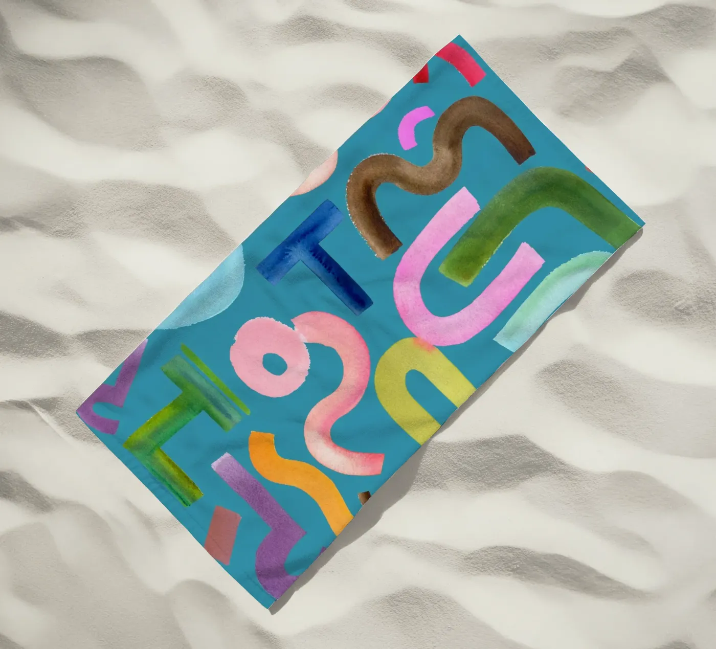 Abstract face strandhanddoek van kosarandrea