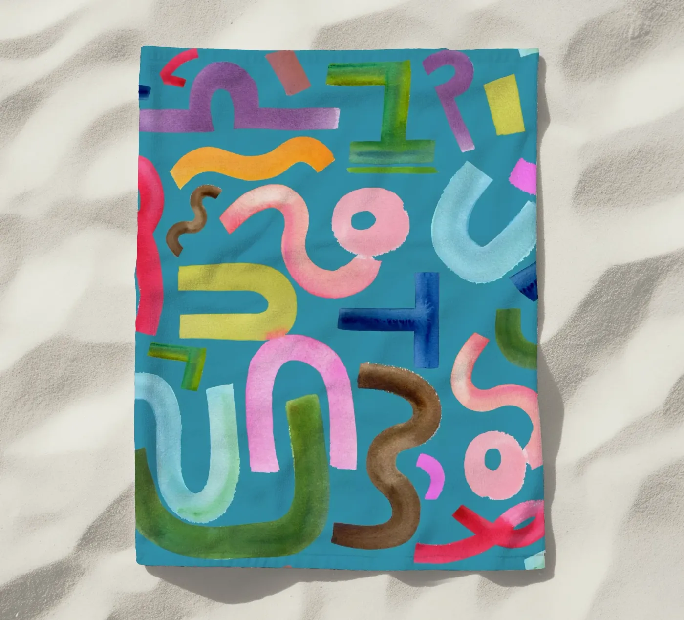 Abstract face strandhanddoek van kosarandrea