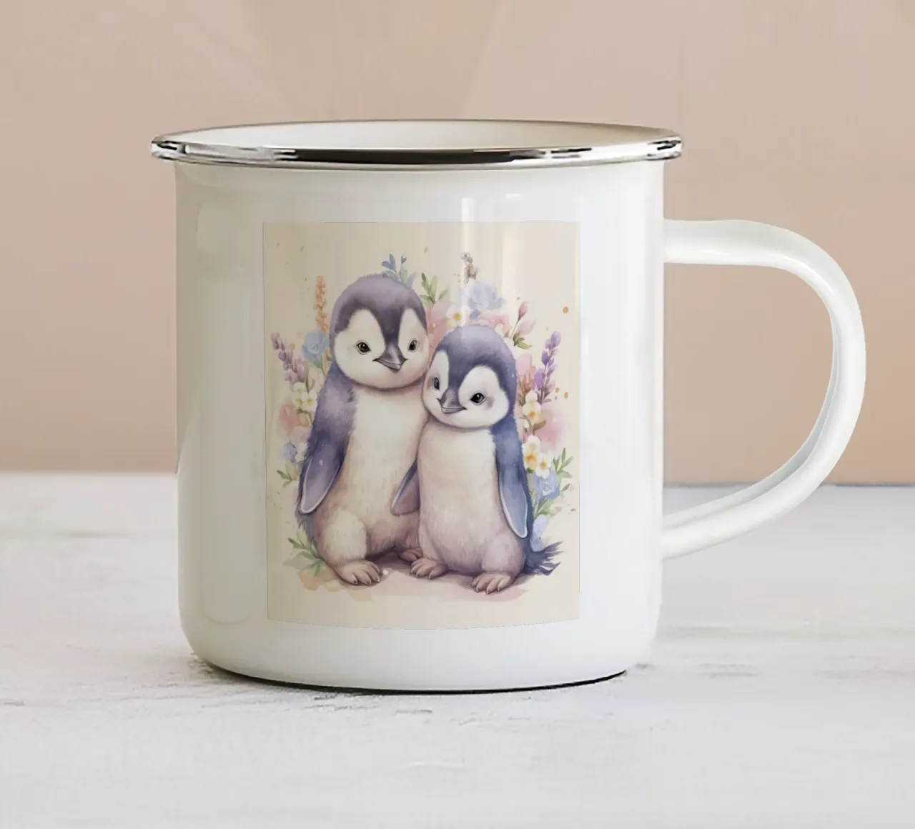 Baby pinguini tazza in smalto da Happy Littles