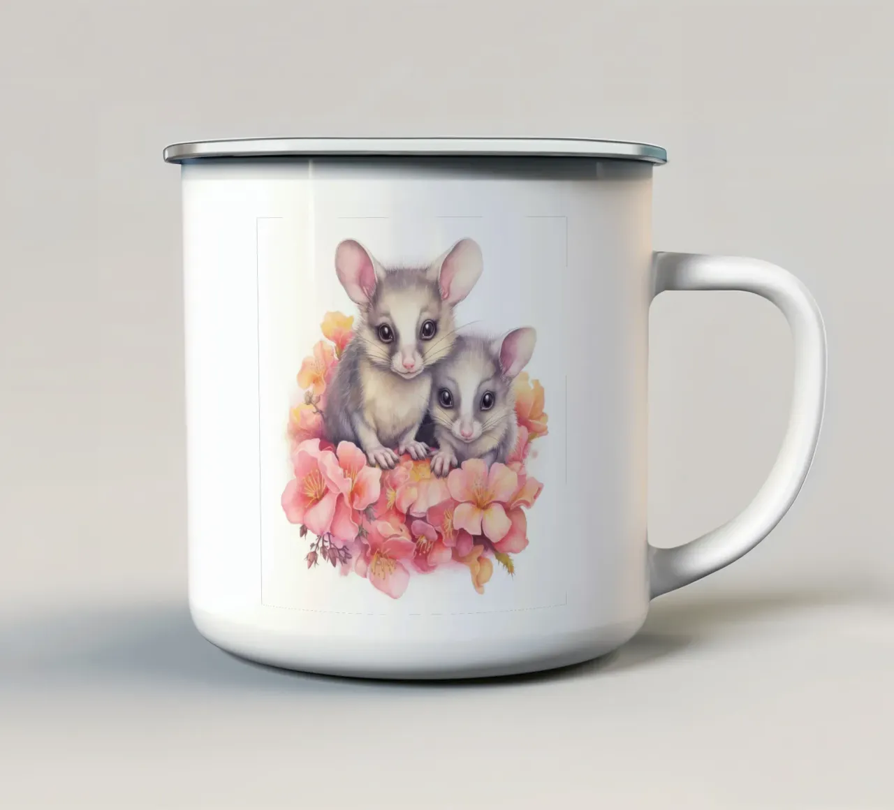 Baby opossum tazza in smalto da Happy Littles